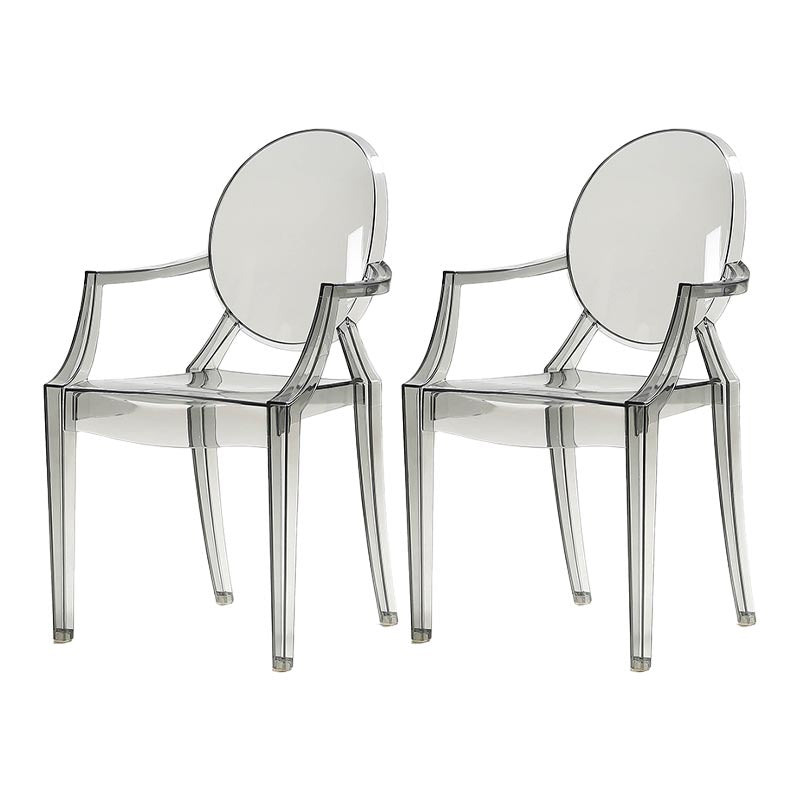 Acrylic Dining Armchair Modern Open Back Dining Chair for Dining Room