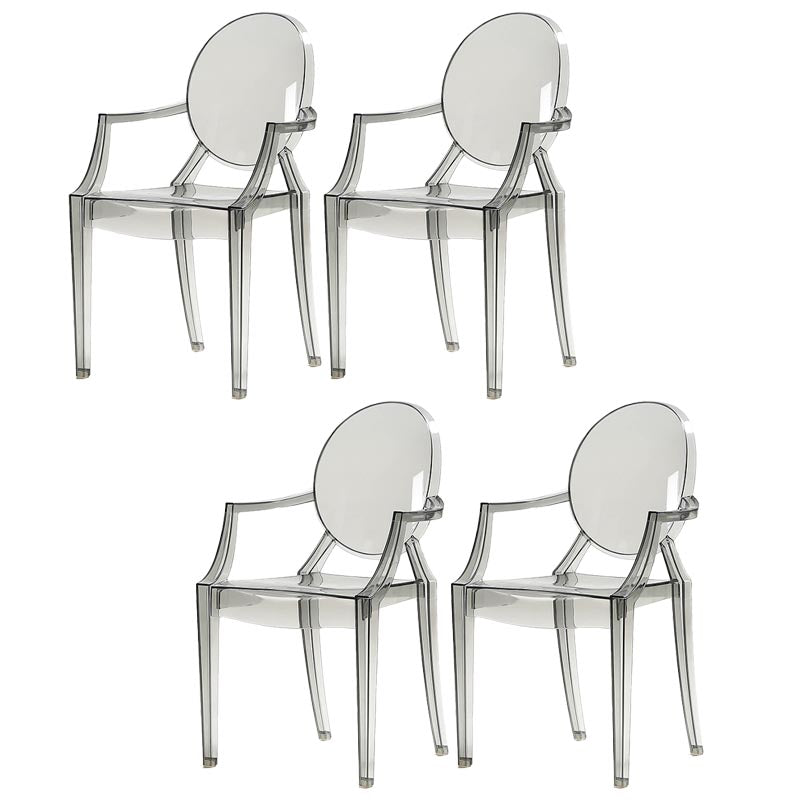 Acrylic Dining Armchair Modern Open Back Dining Chair for Dining Room