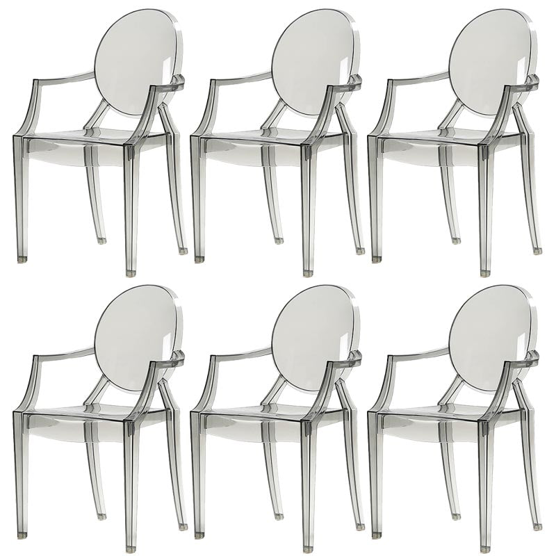 Acrylic Dining Armchair Modern Open Back Dining Chair for Dining Room