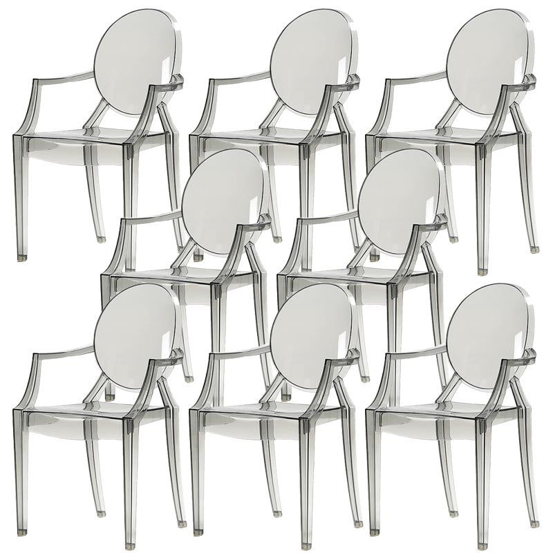 Acrylic Dining Armchair Modern Open Back Dining Chair for Dining Room