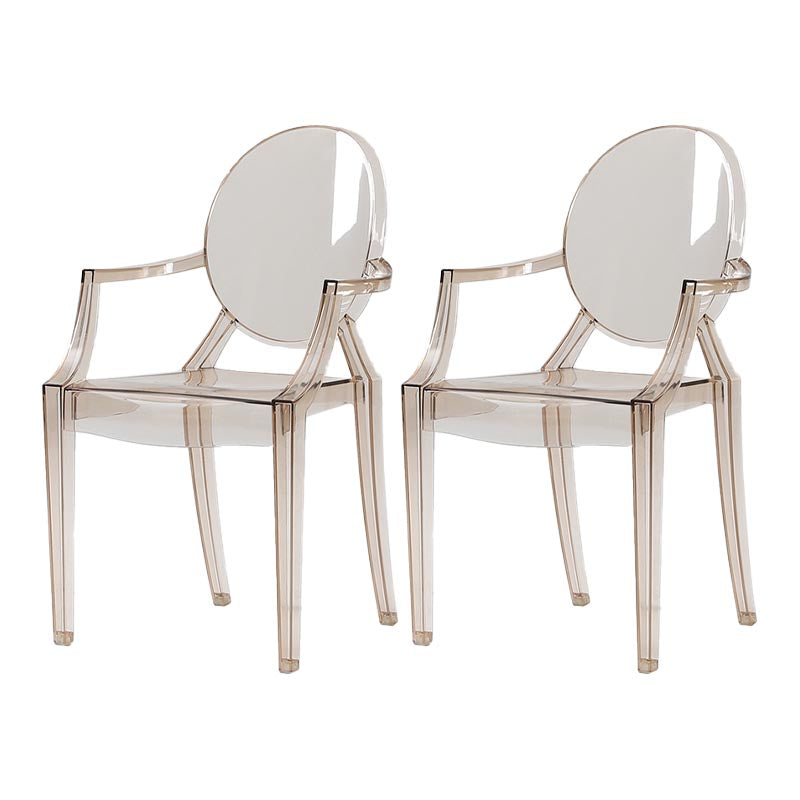 Acrylic Dining Armchair Modern Open Back Dining Chair for Dining Room