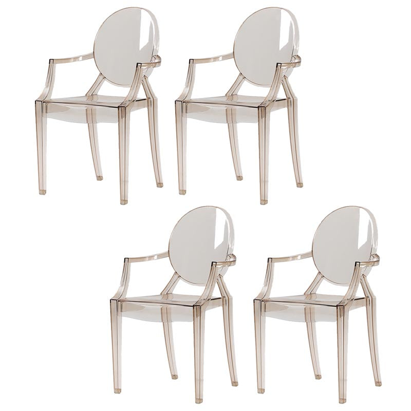 Acrylic Dining Armchair Modern Open Back Dining Chair for Dining Room