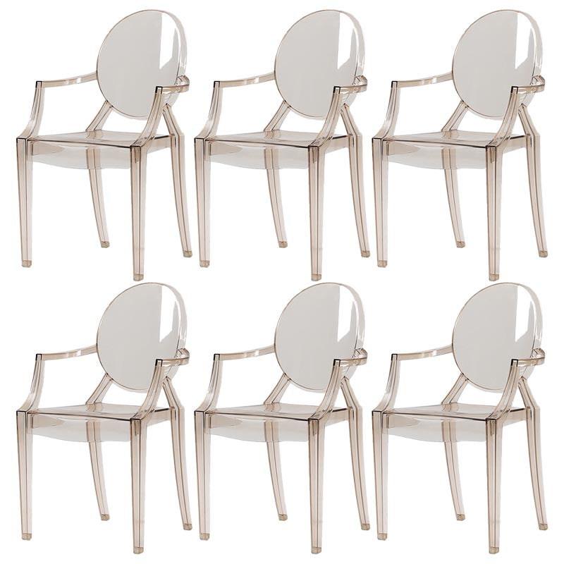 Acrylic Dining Armchair Modern Open Back Dining Chair for Dining Room