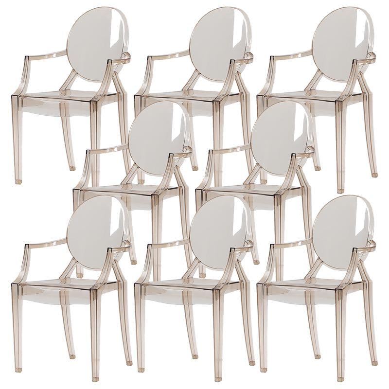 Acrylic Dining Armchair Modern Open Back Dining Chair for Dining Room