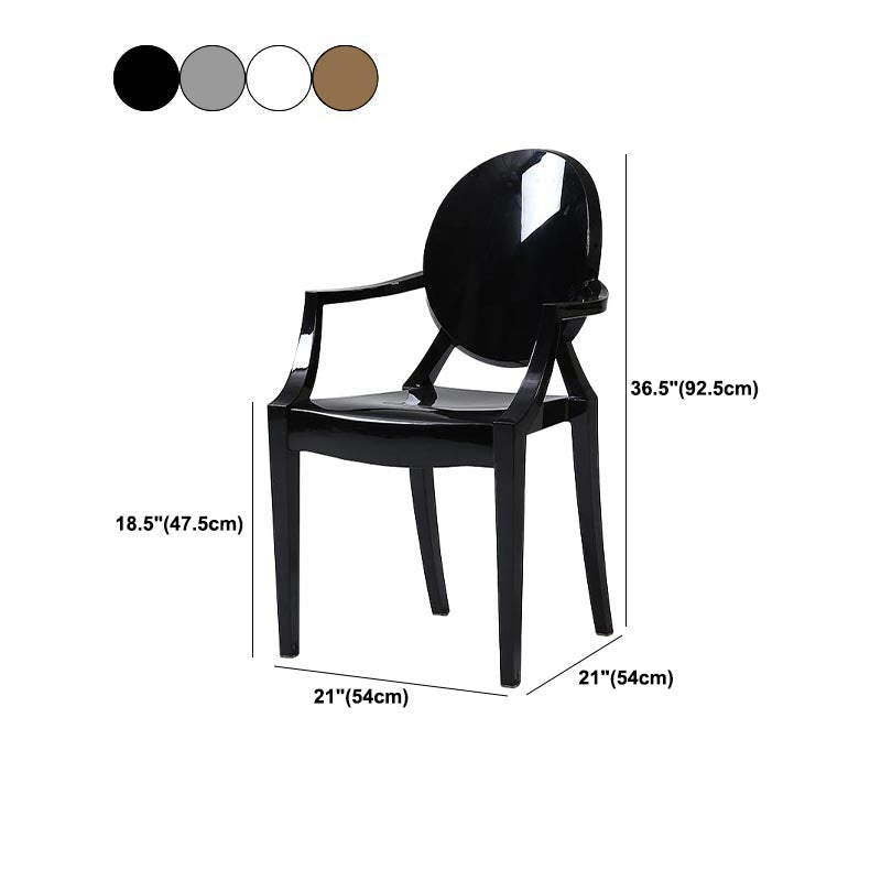 Acrylic Dining Armchair Modern Open Back Dining Chair for Dining Room