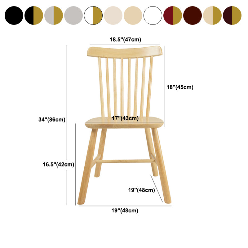 Contemporary Wood Chair Windsor Back Side Chair in Matte Finish for Home