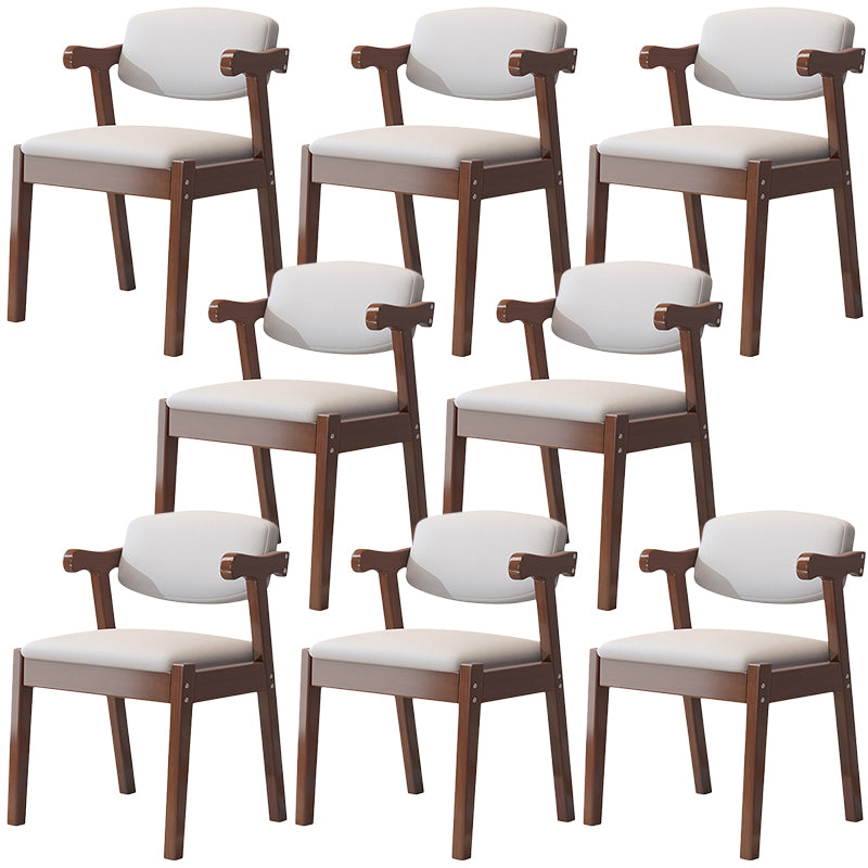 Contemporary Leather Dining Chair Open Back Dining Side Furniture in Matte Finish