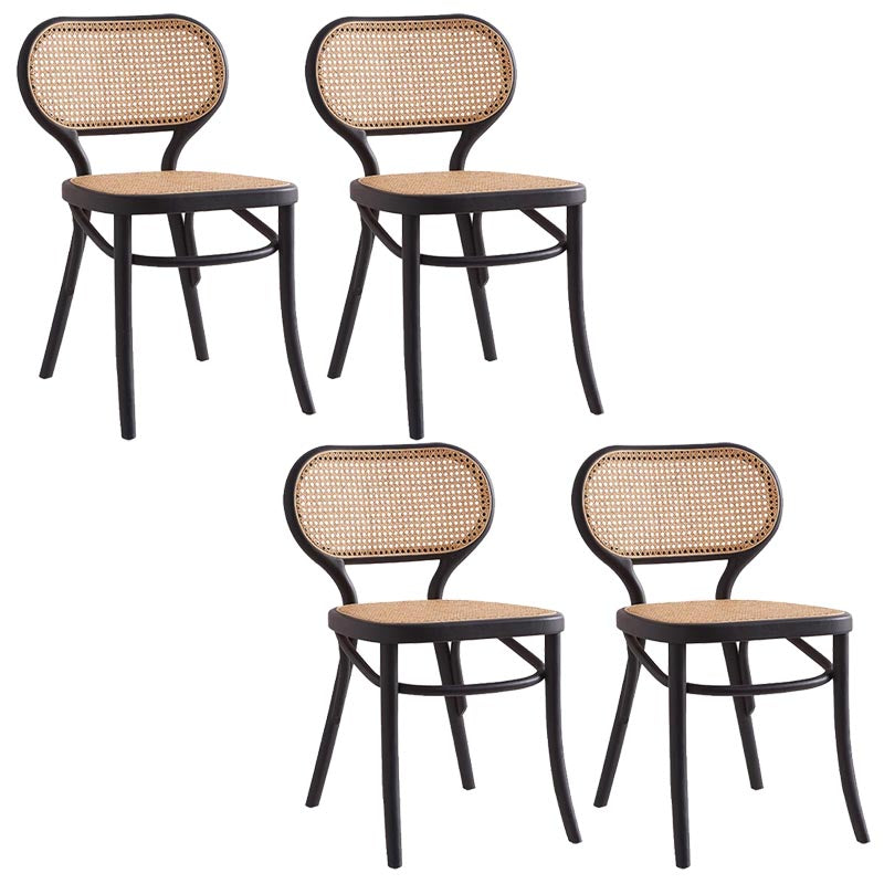 Rattan Dining Side Chair Traditional Ash Solid Wood Side Chair