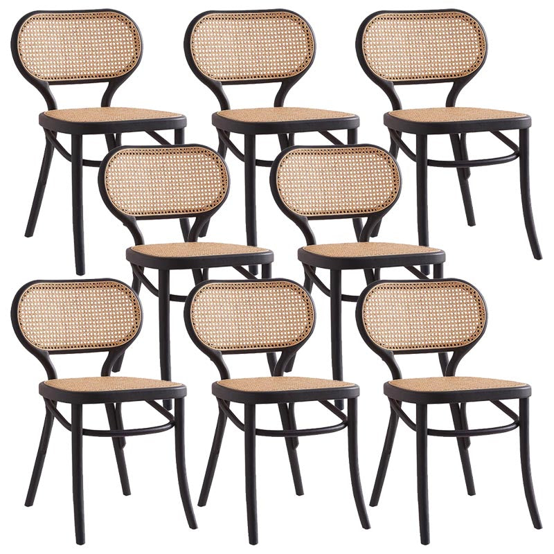 Rattan Dining Side Chair Traditional Ash Solid Wood Side Chair