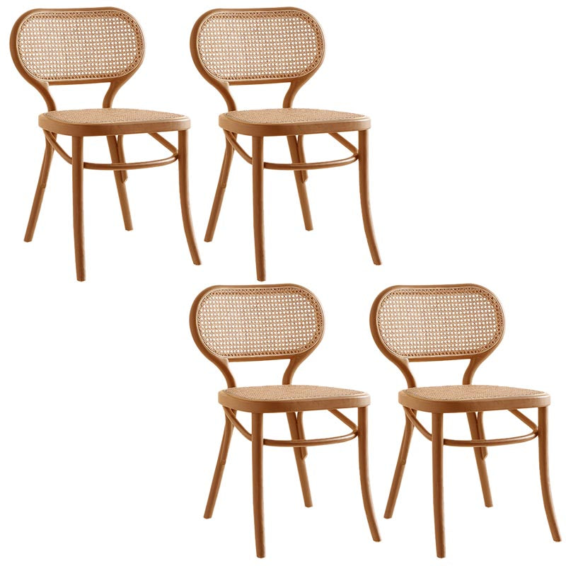 Rattan Dining Side Chair Traditional Ash Solid Wood Side Chair