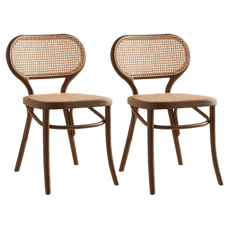 Rattan Dining Side Chair Traditional Ash Solid Wood Side Chair