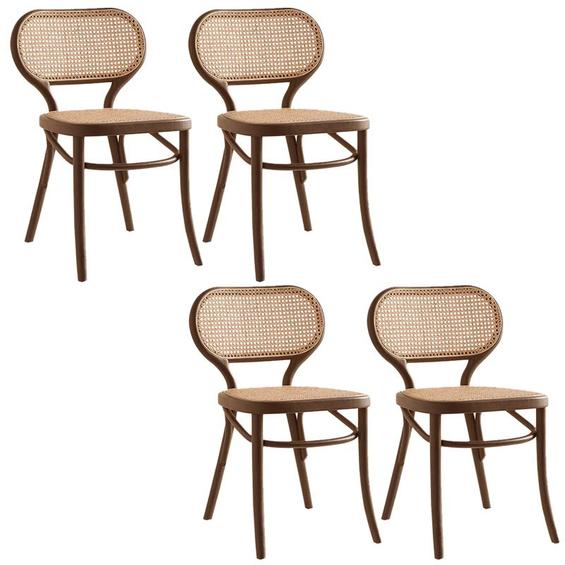 Rattan Dining Side Chair Traditional Ash Solid Wood Side Chair