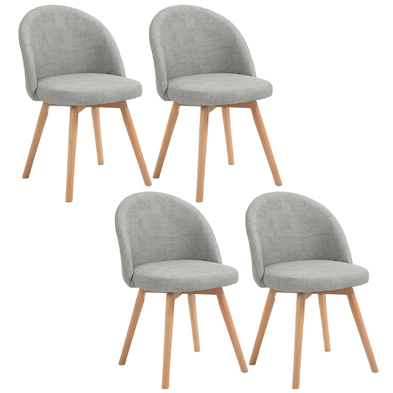 Contemporary Linen Dining Chair Parsons Chair in Matte Finish for Home