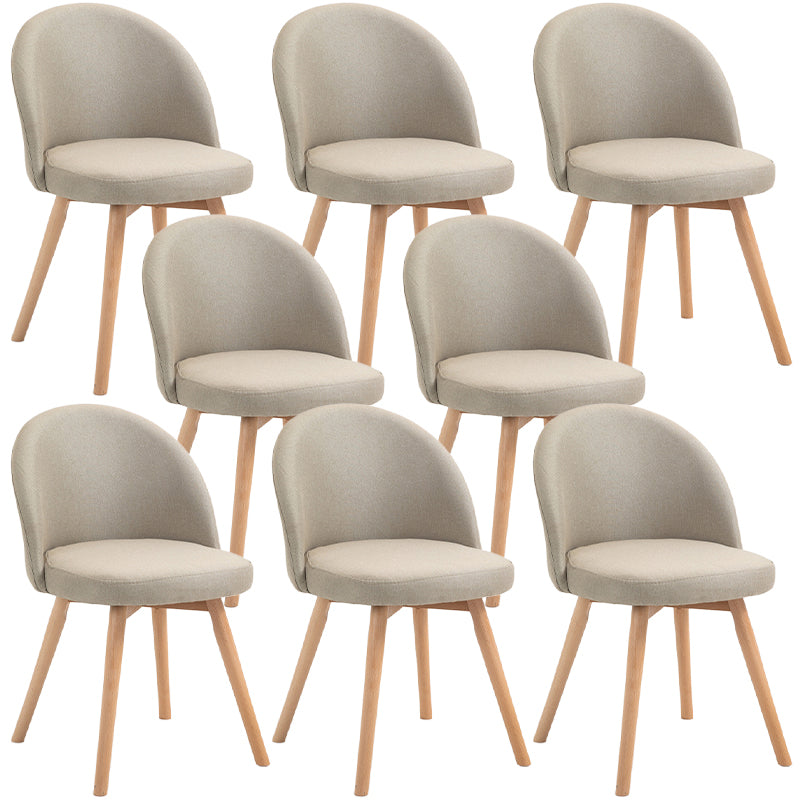 Contemporary Linen Dining Chair Parsons Chair in Matte Finish for Home