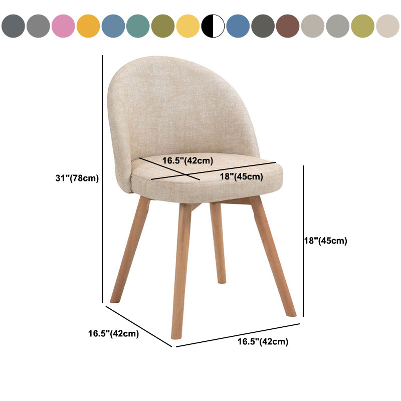 Contemporary Linen Dining Chair Parsons Chair in Matte Finish for Home