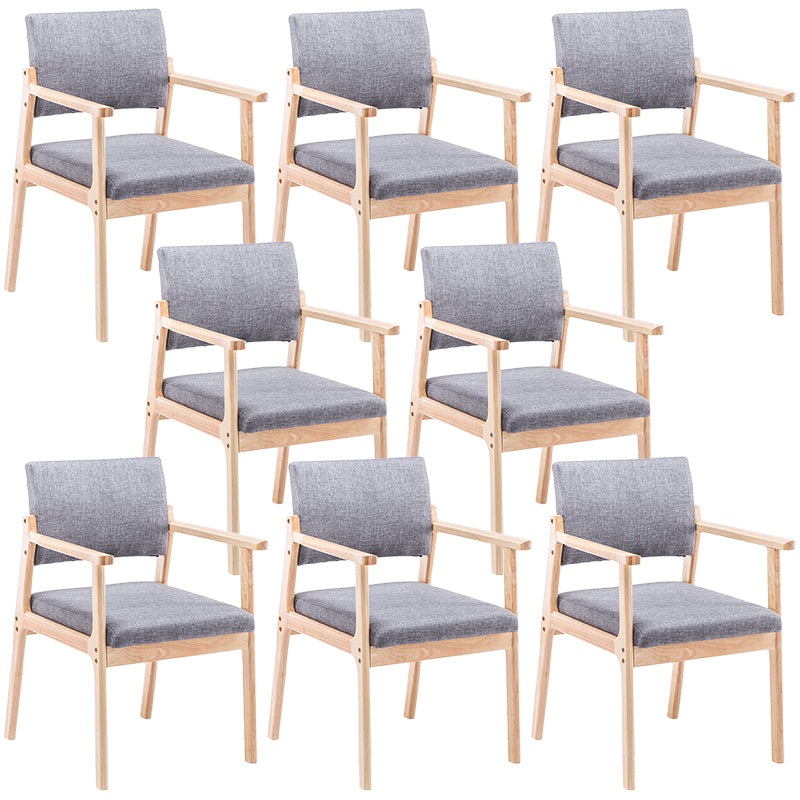 Contemporary Wood Arm Chair Open Back Dining Side Furniture in Matte Finish