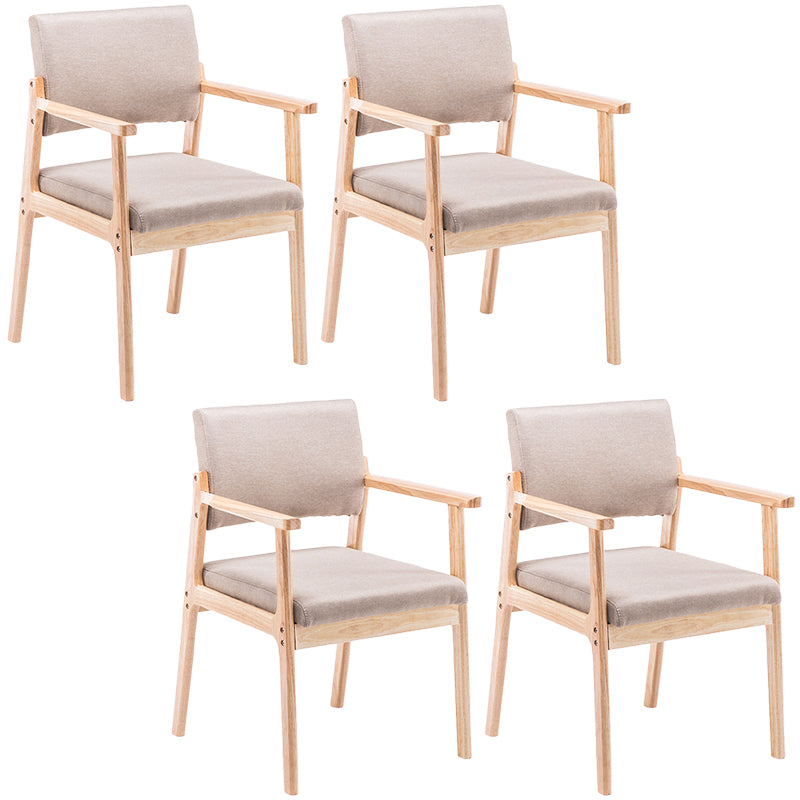 Contemporary Wood Arm Chair Open Back Dining Side Furniture in Matte Finish