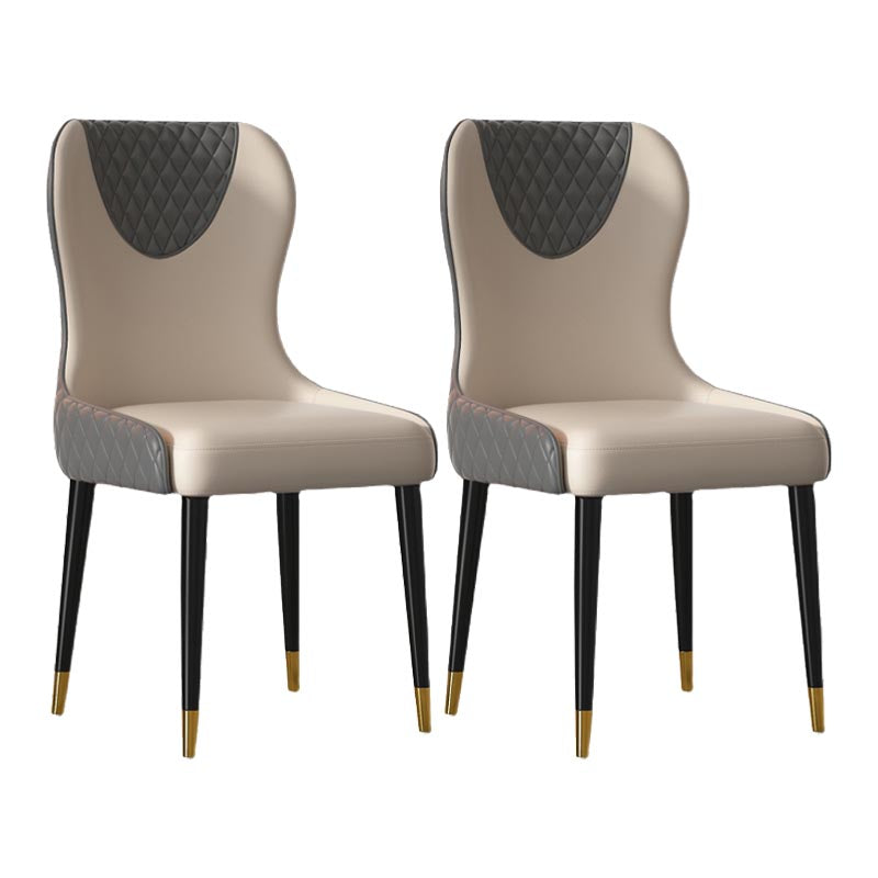 Glam Dining Side Chair Upholstered Leather Side Chair for Home