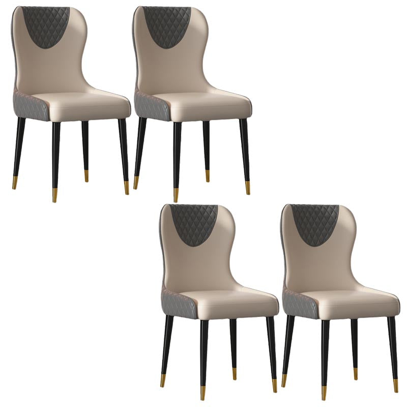 Glam Dining Side Chair Upholstered Leather Side Chair for Home