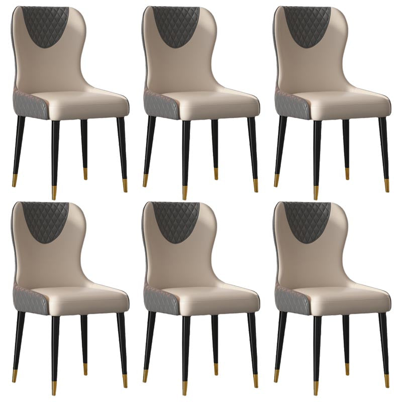 Glam Dining Side Chair Upholstered Leather Side Chair for Home