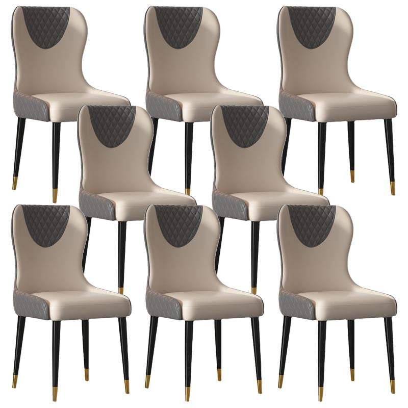 Glam Dining Side Chair Upholstered Leather Side Chair for Home