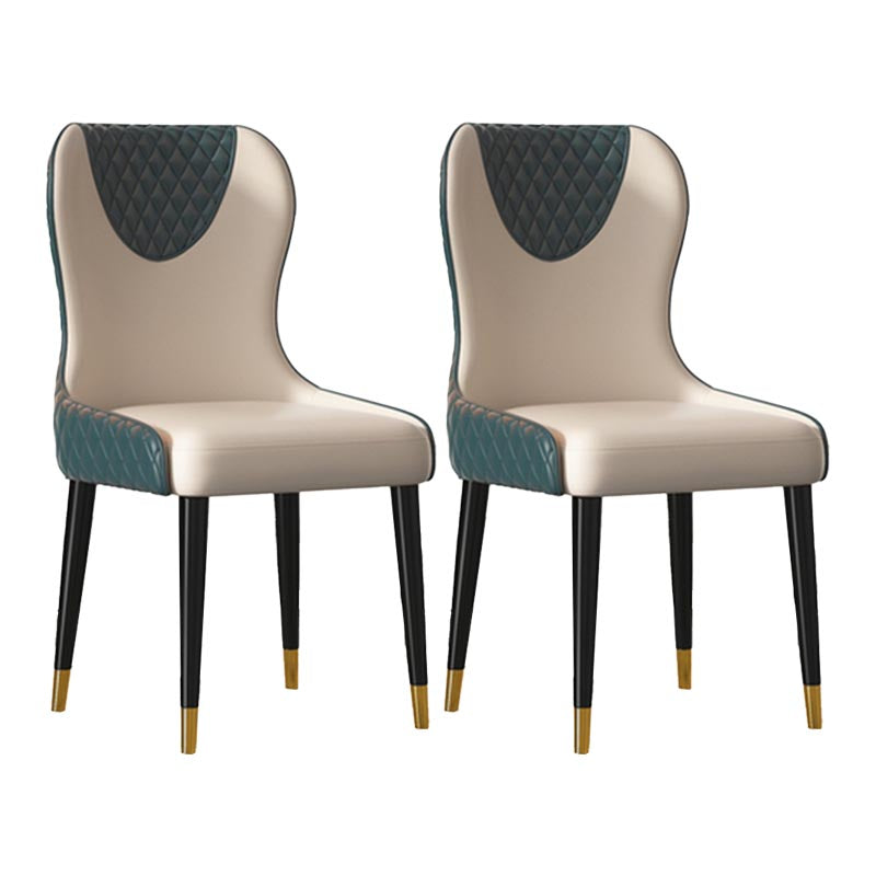 Glam Dining Side Chair Upholstered Leather Side Chair for Home