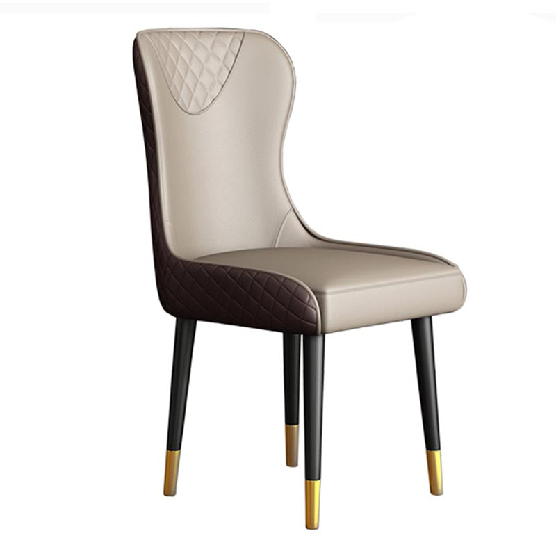 Glam Dining Side Chair Upholstered Leather Side Chair for Home