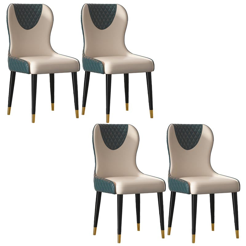 Glam Dining Side Chair Upholstered Leather Side Chair for Home