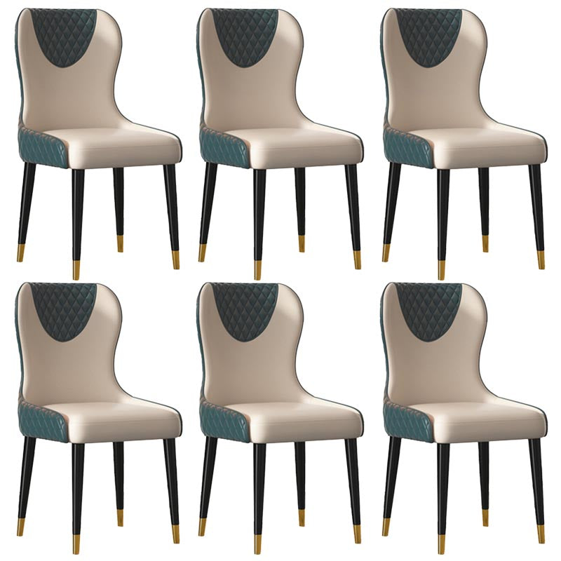 Glam Dining Side Chair Upholstered Leather Side Chair for Home