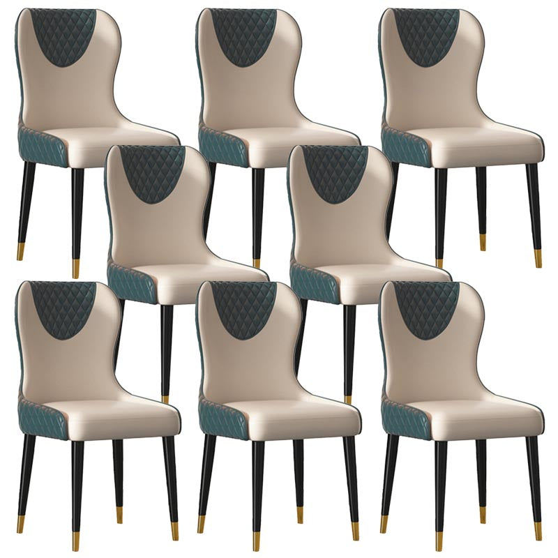 Glam Dining Side Chair Upholstered Leather Side Chair for Home