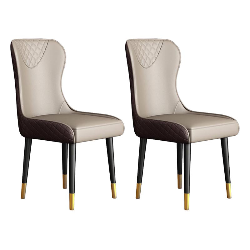 Glam Dining Side Chair Upholstered Leather Side Chair for Home