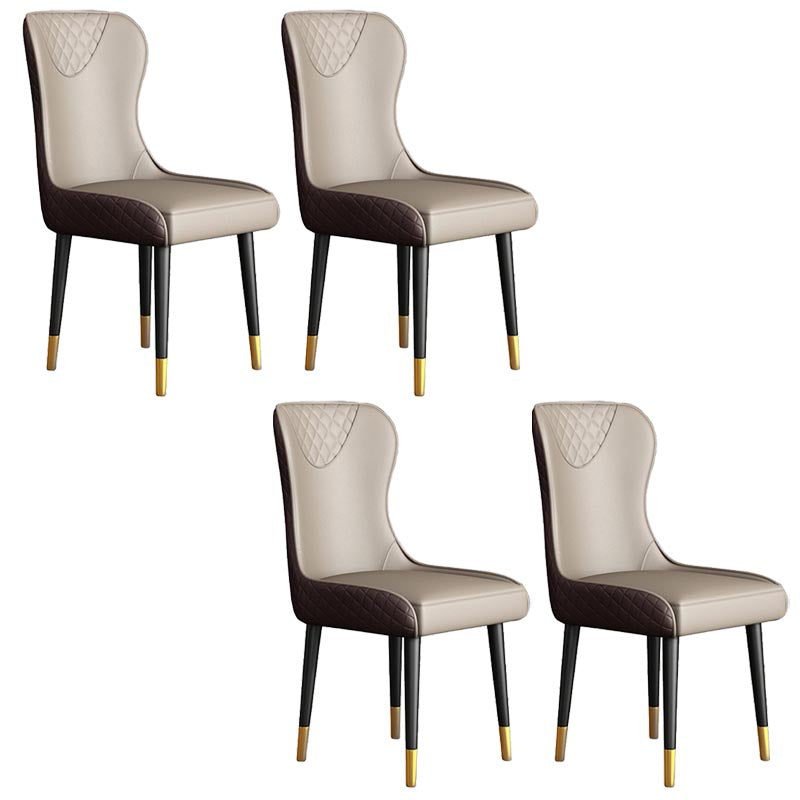 Glam Dining Side Chair Upholstered Leather Side Chair for Home