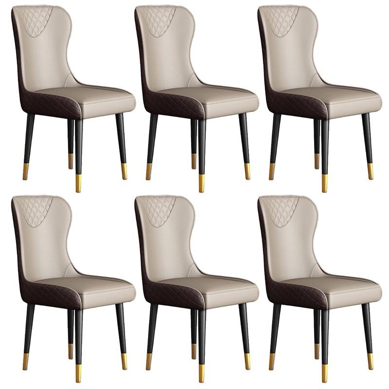 Glam Dining Side Chair Upholstered Leather Side Chair for Home