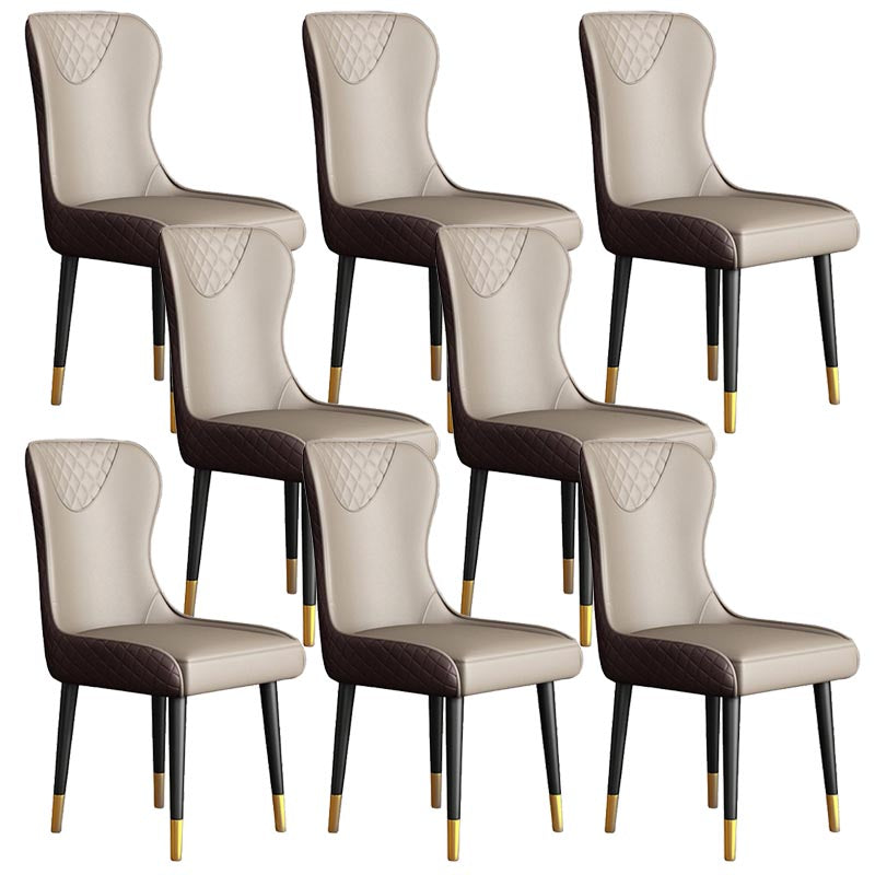 Glam Dining Side Chair Upholstered Leather Side Chair for Home