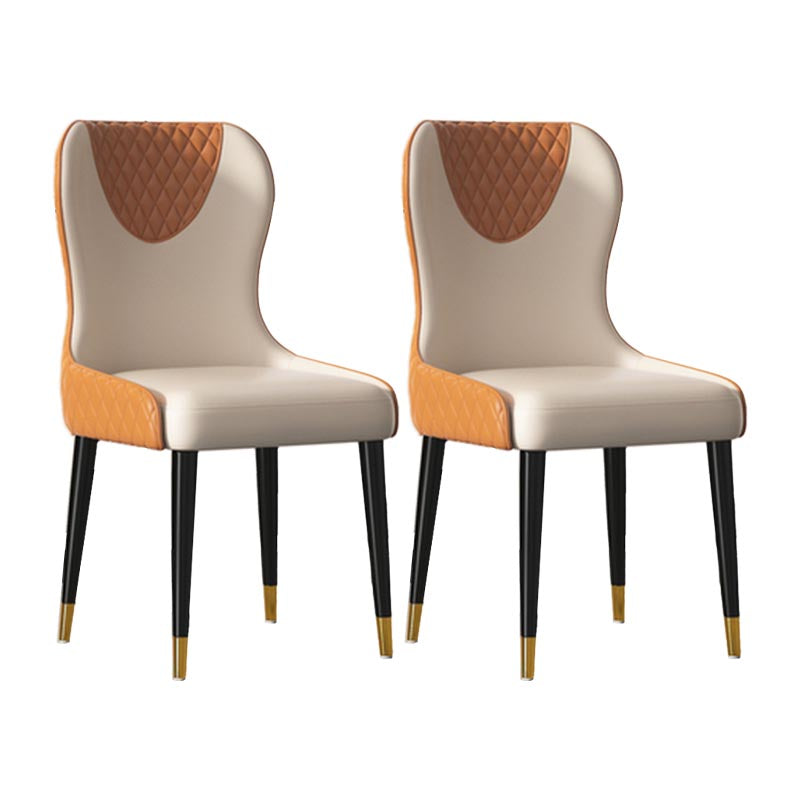 Glam Dining Side Chair Upholstered Leather Side Chair for Home