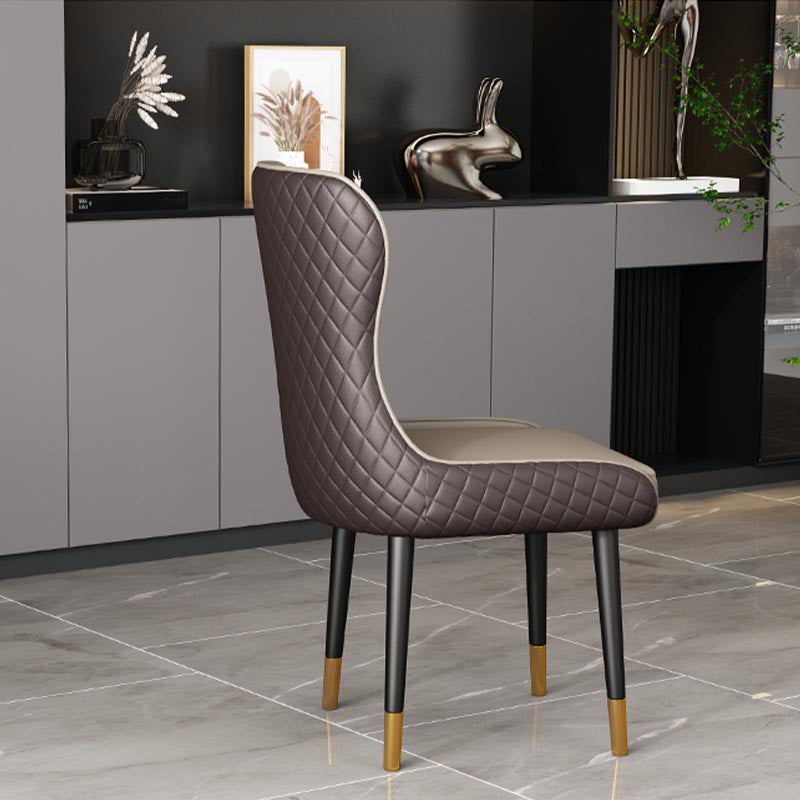 Glam Dining Side Chair Upholstered Leather Side Chair for Home