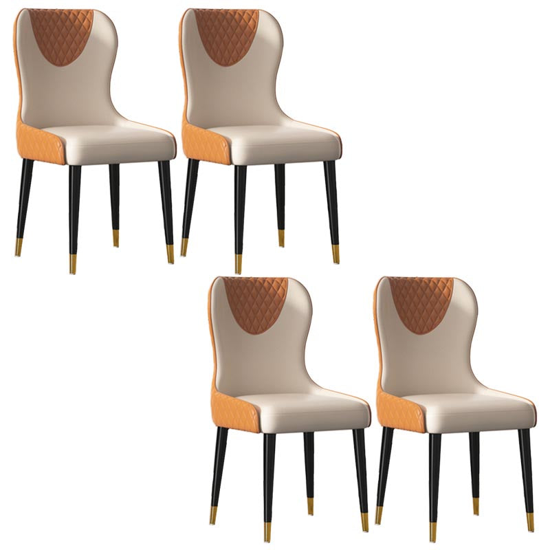 Glam Dining Side Chair Upholstered Leather Side Chair for Home