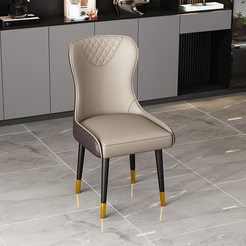 Glam Dining Side Chair Upholstered Leather Side Chair for Home