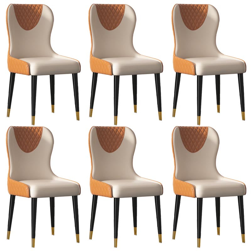 Glam Dining Side Chair Upholstered Leather Side Chair for Home