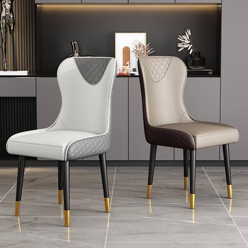 Glam Dining Side Chair Upholstered Leather Side Chair for Home