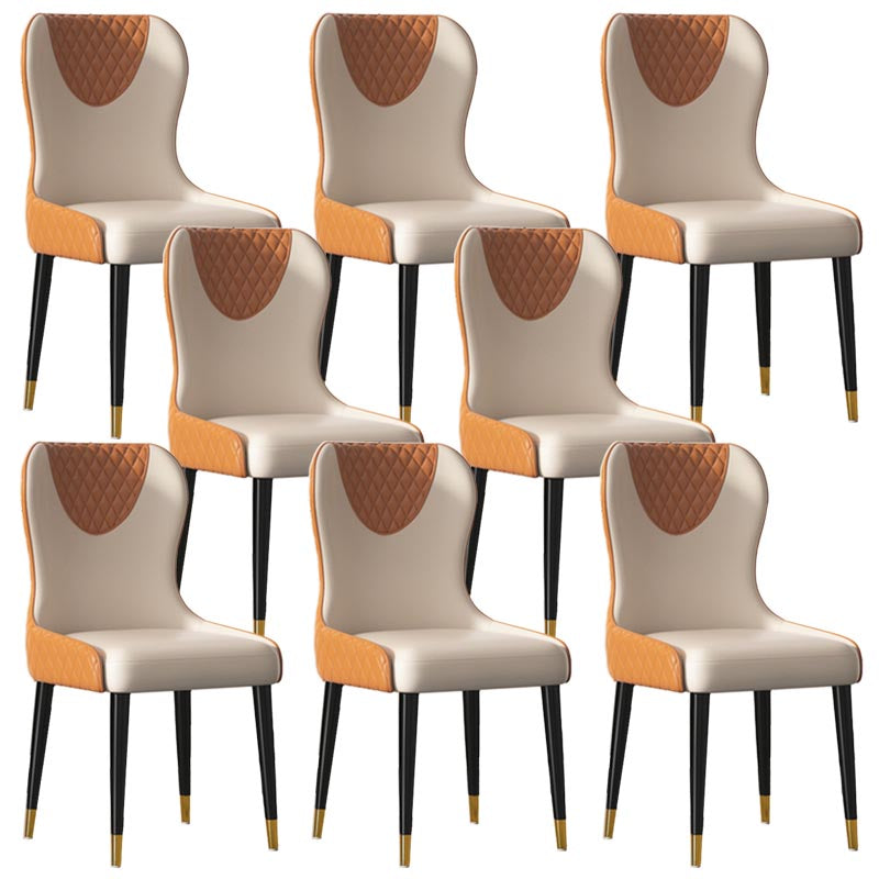 Glam Dining Side Chair Upholstered Leather Side Chair for Home