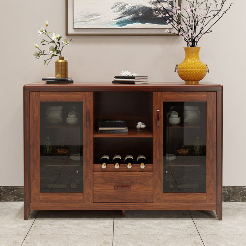 Modern Sideboard Solid Wood No Distressing with Drawers Credenza Cabinets