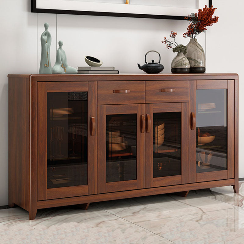 Modern Sideboard Solid Wood No Distressing with Drawers Credenza Cabinets