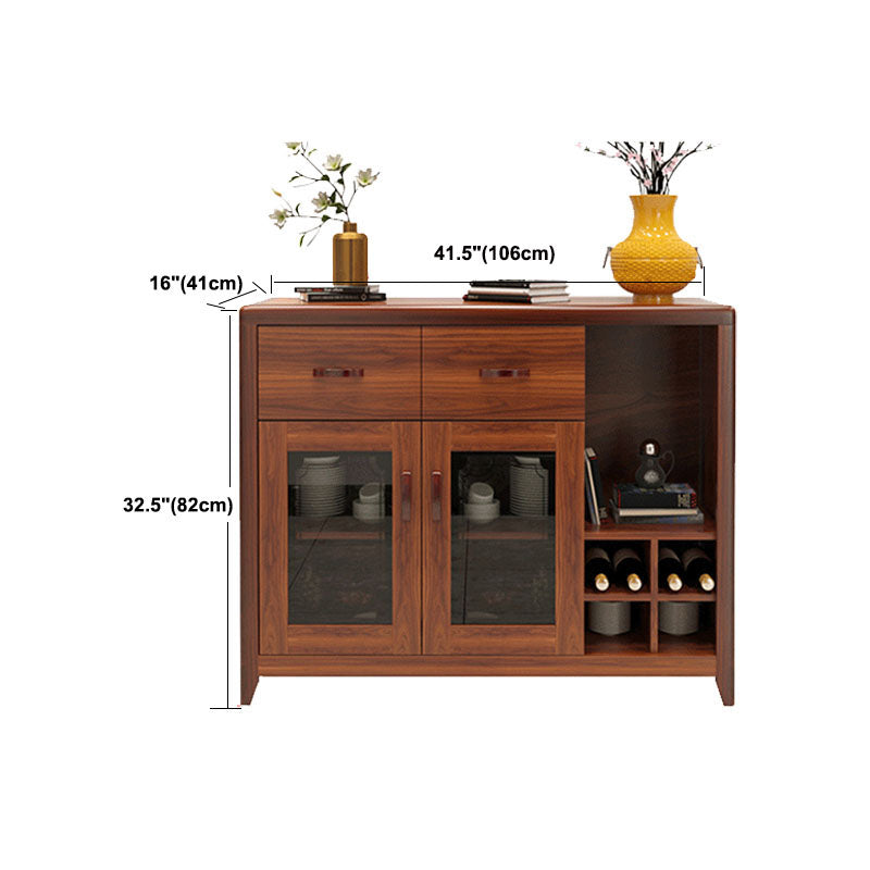 Modern Sideboard Solid Wood No Distressing with Drawers Credenza Cabinets