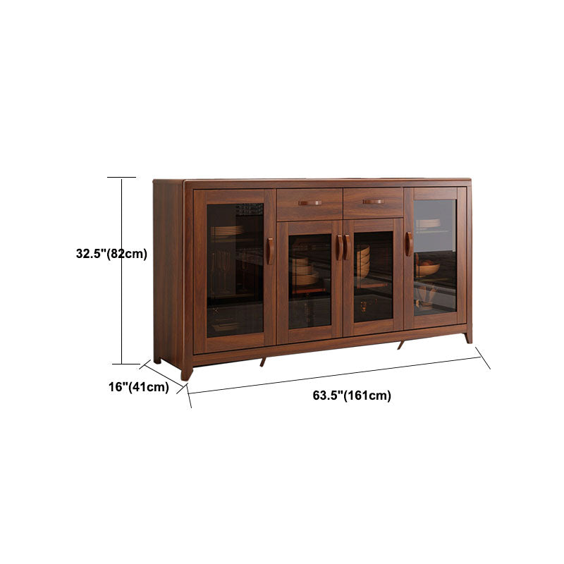 Modern Sideboard Solid Wood No Distressing with Drawers Credenza Cabinets