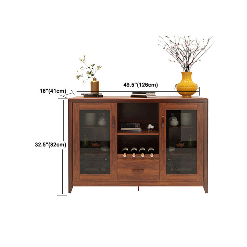 Modern Sideboard Solid Wood No Distressing with Drawers Credenza Cabinets