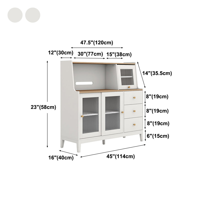 15.75"W Sideboard Contemporary Style White Dining Server with 3 Drawers