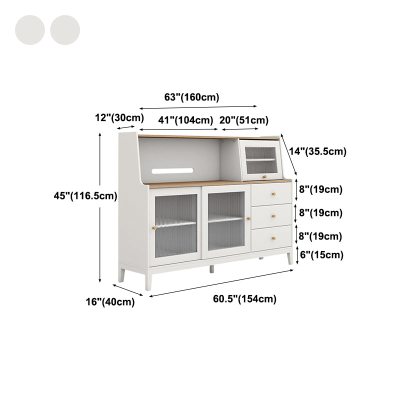 15.75"W Sideboard Contemporary Style White Dining Server with 3 Drawers