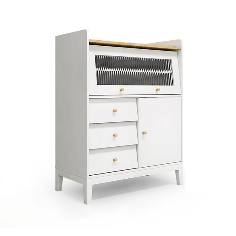 15.75"W x 40.55"H Sideboard Contemporary Style White Dining Server with 3 Drawers