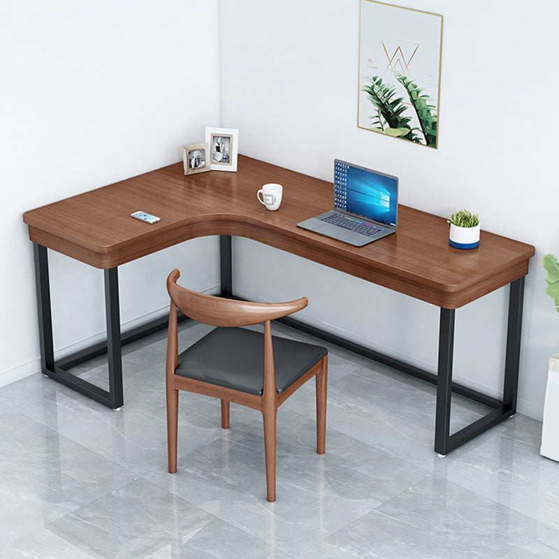 L-Shape Solid Pine Writing Table Industrial Home Working Table